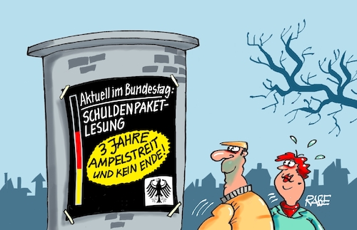 Cartoon: Drei Jahre Ampelstreit (medium) by RABE tagged ampel,ampelregierung,rot,grün,gelb,fdp,spd,grüne,rabe,ralf,böhme,cartoon,karikatur,pressezeichnung,farbcartoon,tagescartoon,inflation,einkommen,rente,rentenpaket,bruch,streit,neuwahlen,schulden,schuldenpaket,schuldenpaketlesung,merz,schuldenbremse,militärkredite,sondervermögen,plakat,litfaß,litfaßsäule,ampelstreit,ampel,ampelregierung,rot,grün,gelb,fdp,spd,grüne,rabe,ralf,böhme,cartoon,karikatur,pressezeichnung,farbcartoon,tagescartoon,inflation,einkommen,rente,rentenpaket,bruch,streit,neuwahlen,schulden,schuldenpaket,schuldenpaketlesung,merz,schuldenbremse,militärkredite,sondervermögen,plakat,litfaß,litfaßsäule,ampelstreit