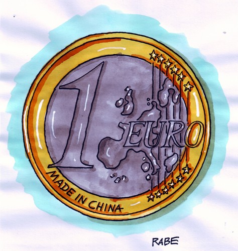Cartoon: Euro made in China (medium) by RABE tagged banken,geldbörse,münze,cash,geld,euro,kohle,money,raubkopie,china,sparen,wirtschaft,euro,cash,münze,geldbörse,banken,wirtschaft,sparen,china,raubkopie