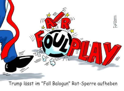 Cartoon: Foolplay (medium) by RABE tagged fußball,nagelsmann,spieler,wm,kader,usa,ball,sport,tor,spielfeld,schiedsrichter,videobeweis,rabe,ralf,böhme,cartoon,karikatur,pressezeichnung,farbcartoon,tagescartoon,hund,bundesliga,ballaballa,fifa,infantino,donald,trump,fall,balogun,foul,fairplay,foulplay,einmischung,aufhebung,rot,rote,karte,schiri,fußball,nagelsmann,spieler,wm,kader,usa,ball,sport,tor,spielfeld,schiedsrichter,videobeweis,rabe,ralf,böhme,cartoon,karikatur,pressezeichnung,farbcartoon,tagescartoon,hund,bundesliga,ballaballa,fifa,infantino,donald,trump,fall,balogun,foul,fairplay,foulplay,einmischung,aufhebung,rot,rote,karte,schiri