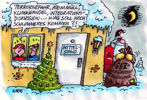 Cartoon: Gebühreneinzug (medium) by RABE tagged mittelstand