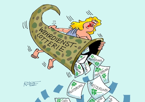 Cartoon: Glück oder Unglück (medium) by RABE tagged merz,union,kanzler,fritze,koalition,spd,klingbeil,bundesregierung,rabe,ralf,böhme,cartoon,karikatur,pressezeichnung,farbcartoon,tagescartoon,trump,putin,krisen,tv,nachrichten,waschmaschine,fortuna,glück,glücksgöttin,füllhorn,klee,glücksklee,musterung,lotto,lotterie,bundeswehr,wehrpflicht,merz,union,kanzler,fritze,koalition,spd,klingbeil,bundesregierung,rabe,ralf,böhme,cartoon,karikatur,pressezeichnung,farbcartoon,tagescartoon,trump,putin,krisen,tv,nachrichten,waschmaschine,fortuna,glück,glücksgöttin,füllhorn,klee,glücksklee,musterung,lotto,lotterie,bundeswehr,wehrpflicht