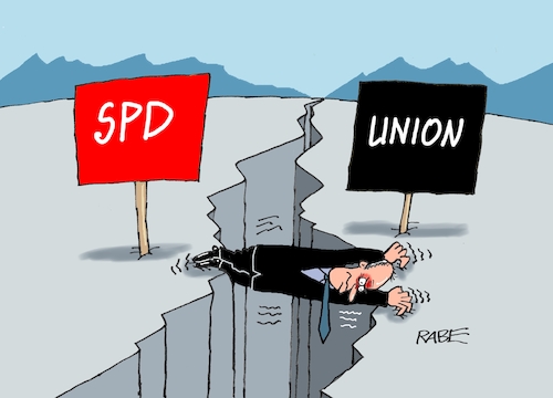Cartoon: Grabenkrämpfe (medium) by RABE tagged merz,kanzler,koalition,union,spd,klingbeil,cartoon,karikatur,pressezeichnung,farbcartoon,tagescartoon,db,bahn,frühling,frühjahr,frühjahrsputz,ice,zug,blumenkasten,blumenkästen,bas,graben,riss,schlucht,einheit,zusammenhalt,reform,haushalt,schulden,rentenreform,gesundheitsreform,tankrabatt,merz,kanzler,koalition,union,spd,klingbeil,cartoon,karikatur,pressezeichnung,farbcartoon,tagescartoon,db,bahn,frühling,frühjahr,frühjahrsputz,ice,zug,blumenkasten,blumenkästen,bas,graben,riss,schlucht,einheit,zusammenhalt,reform,haushalt,schulden,rentenreform,gesundheitsreform,tankrabatt