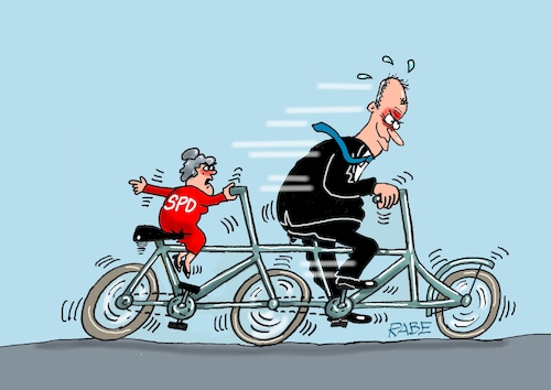 Cartoon: Immer fleißig treten (medium) by RABE tagged ampel,ampelregierung,rot,grün,gelb,fdp,spd,grüne,rabe,ralf,böhme,cartoon,karikatur,pressezeichnung,farbcartoon,tagescartoon,inflation,einkommen,rente,rentenpaket,bruch,streit,neuwahlen,groko,koalitionsgespräch,fritze,friedrich,merz,tante,radfahrer,tandem,pedale,regierungsbildung,koalitionspartner,richtung,fahrrad,ampel,ampelregierung,rot,grün,gelb,fdp,spd,grüne,rabe,ralf,böhme,cartoon,karikatur,pressezeichnung,farbcartoon,tagescartoon,inflation,einkommen,rente,rentenpaket,bruch,streit,neuwahlen,groko,koalitionsgespräch,fritze,friedrich,merz,tante,radfahrer,tandem,pedale,regierungsbildung,koalitionspartner,richtung,fahrrad