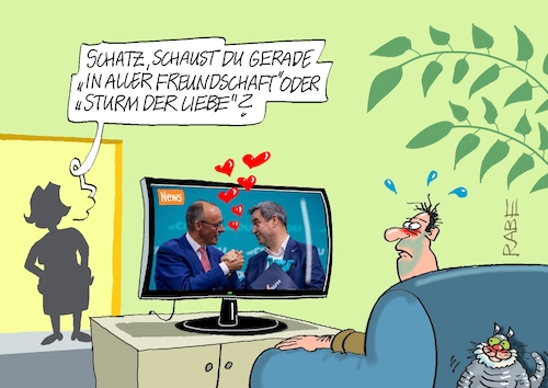 Cartoon: In aller Feundschaft (medium) by RABE tagged ampel,ampelregierung,rot,grün,gelb,fdp,spd,grüne,rabe,ralf,böhme,cartoon,karikatur,pressezeichnung,farbcartoon,tagescartoon,inflation,einkommen,rente,rentenpaket,bruch,streit,neuwahlen,parteitag,csu,union,schwesterpartei,friedrich,merz,marcus,söder,lieber,freundschaft,kanzlerkandidat,bayern,minister,ampel,ampelregierung,rot,grün,gelb,fdp,spd,grüne,rabe,ralf,böhme,cartoon,karikatur,pressezeichnung,farbcartoon,tagescartoon,inflation,einkommen,rente,rentenpaket,bruch,streit,neuwahlen,parteitag,csu,union,schwesterpartei,friedrich,merz,marcus,söder,lieber,freundschaft,kanzlerkandidat,bayern,minister