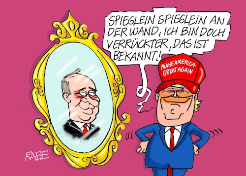 Cartoon: Kein Märchen (medium) by RABE tagged trrump,donald,präsident,usa,zoll,strafzoll,cartoon,karikatur,rabe,ralf,böhme,pressezeichnung,farbcartoon,tagescartoon,vatikan,büro,papst,franziskus,tod,sekretär,konklave,selbsternennung,kirche,bischof,putin,russland,märchen,schneewittchen,spiegel,verrücktheit,deal,waffenruhe,gespräch,verhandlung,ukraine,ukrainekrieg,drohne,drohnenangriff,trrump,donald,präsident,usa,zoll,strafzoll,cartoon,karikatur,rabe,ralf,böhme,pressezeichnung,farbcartoon,tagescartoon,vatikan,büro,papst,franziskus,tod,sekretär,konklave,selbsternennung,kirche,bischof,putin,russland,märchen,schneewittchen,spiegel,verrücktheit,deal,waffenruhe,gespräch,verhandlung,ukraine,ukrainekrieg,drohne,drohnenangriff