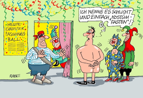 Cartoon: Kostümfasten (medium) by RABE tagged merz,kanzler,koalition,union,spd,klingbeil,cartoon,karikatur,pressezeichnung,farbcartoon,tagescartoon,bürokratie,verwaltung,beamte,modernisierung,monster,drachen,schwert,holzschwert,nägel,säge,karneval,fasching,kostüm,kostumball,fasten,fastenzeit,verzicht,adamskostüm,nacktheit,merz,kanzler,koalition,union,spd,klingbeil,cartoon,karikatur,pressezeichnung,farbcartoon,tagescartoon,bürokratie,verwaltung,beamte,modernisierung,monster,drachen,schwert,holzschwert,nägel,säge,karneval,fasching,kostüm,kostumball,fasten,fastenzeit,verzicht,adamskostüm,nacktheit
