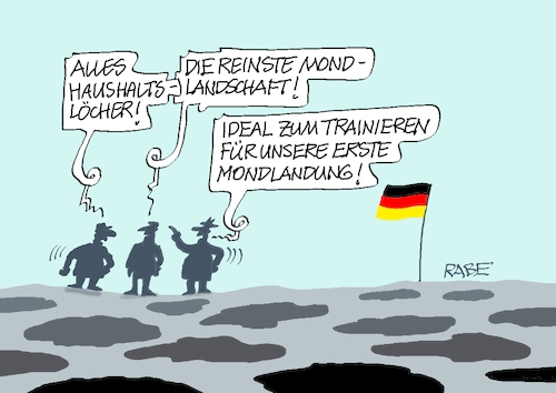 Cartoon: Loch an Loch (medium) by RABE tagged merz,union,kanzler,fritze,koalition,spd,klingbeil,bundesregierung,rabe,ralf,böhme,cartoon,karikatur,pressezeichnung,farbcartoon,tagescartoon,trump,putin,krisen,tv,nachrichten,waschmaschine,schulden,haushalt,loch,krater,schuldenlöcher,haushaltslöcher,mondlandschaft,mondmission,deutschland,esa,nasa,astronaut,training,test,merz,union,kanzler,fritze,koalition,spd,klingbeil,bundesregierung,rabe,ralf,böhme,cartoon,karikatur,pressezeichnung,farbcartoon,tagescartoon,trump,putin,krisen,tv,nachrichten,waschmaschine,schulden,haushalt,loch,krater,schuldenlöcher,haushaltslöcher,mondlandschaft,mondmission,deutschland,esa,nasa,astronaut,training,test