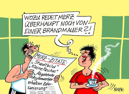 Cartoon: Merz zitiert (medium) by RABE tagged merz,union,kanzler,fritze,koalition,spd,klingbeil,bundesregierung,rabe,ralf,böhme,cartoon,karikatur,pressezeichnung,farbcartoon,tagescartoon,trump,putin,krisen,tv,nachrichten,waschmaschine,brandmauer,afd,zitate,stadtbild,paschas,asylbewerber,zahnsanierung,merz,union,kanzler,fritze,koalition,spd,klingbeil,bundesregierung,rabe,ralf,böhme,cartoon,karikatur,pressezeichnung,farbcartoon,tagescartoon,trump,putin,krisen,tv,nachrichten,waschmaschine,brandmauer,afd,zitate,stadtbild,paschas,asylbewerber,zahnsanierung