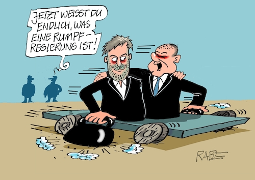 Cartoon: Rumpfregierung (medium) by RABE tagged ampel,ampelregierung,rot,grün,gelb,fdp,spd,grüne,rabe,ralf,böhme,cartoon,karikatur,pressezeichnung,farbcartoon,tagescartoon,inflation,einkommen,rente,rentenpaket,bruch,streit,neuwahlen,rumpf,rumpfregierung,habeck,scholz,minderheitsregierung,lindner,entlassung,entlassungsurkunde,ampel,ampelregierung,rot,grün,gelb,fdp,spd,grüne,rabe,ralf,böhme,cartoon,karikatur,pressezeichnung,farbcartoon,tagescartoon,inflation,einkommen,rente,rentenpaket,bruch,streit,neuwahlen,rumpf,rumpfregierung,habeck,scholz,minderheitsregierung,lindner,entlassung,entlassungsurkunde