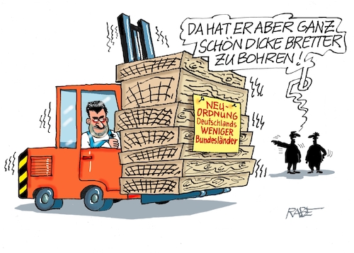 Cartoon: Söder stapelt (medium) by RABE tagged merz,kanzler,koalition,union,spd,klingbeil,cartoon,karikatur,pressezeichnung,farbcartoon,tagescartoon,weihnachten,silvester,neujahr,jahresbeginn,start,rettung,rettungsring,michel,ertrinken,söder,bayern,bundesland,bundesländer,neuordnung,einsparung,münchen,finanzierung,gabelstapler,bretter,bohrer,dicke,markus,merz,kanzler,koalition,union,spd,klingbeil,cartoon,karikatur,pressezeichnung,farbcartoon,tagescartoon,weihnachten,silvester,neujahr,jahresbeginn,start,rettung,rettungsring,michel,ertrinken,söder,bayern,bundesland,bundesländer,neuordnung,einsparung,münchen,finanzierung,gabelstapler,bretter,bohrer,dicke,markus