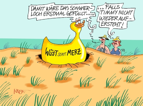 Cartoon: Sommerlöchlein (medium) by RABE tagged merz,kanzler,koalition,union,spd,klingbeil,cartoon,karikatur,pressezeichnung,farbcartoon,tagescartoon,db,bahn,frühling,frühjahr,frühjahrsputz,ice,zug,blumenkasten,blumenkästen,esc,songcontest,kanzlertausch,kanzlerwechsel,wüst,sommerloch,ostsee,strand,timmy,wal,walretter,buckelwal,merz,kanzler,koalition,union,spd,klingbeil,cartoon,karikatur,pressezeichnung,farbcartoon,tagescartoon,db,bahn,frühling,frühjahr,frühjahrsputz,ice,zug,blumenkasten,blumenkästen,esc,songcontest,kanzlertausch,kanzlerwechsel,wüst,sommerloch,ostsee,strand,timmy,wal,walretter,buckelwal