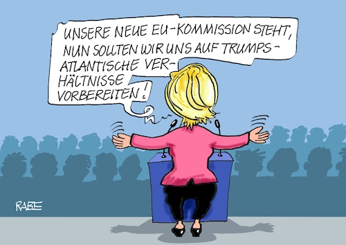 Cartoon: Transatlantische Verhältnisse (medium) by RABE tagged ampel,ampelregierung,rot,grün,gelb,fdp,spd,grüne,rabe,ralf,böhme,cartoon,karikatur,pressezeichnung,farbcartoon,tagescartoon,inflation,einkommen,rente,rentenpaket,bruch,streit,neuwahlen,eu,brüssel,kommission,wahl,uschi,ursula,von,der,leyen,donald,trump,präsidentschaftswahl,handelskrieg,zoll,zölle,transatlantik,pakt,verhältnisse,ampel,ampelregierung,rot,grün,gelb,fdp,spd,grüne,rabe,ralf,böhme,cartoon,karikatur,pressezeichnung,farbcartoon,tagescartoon,inflation,einkommen,rente,rentenpaket,bruch,streit,neuwahlen,eu,brüssel,kommission,wahl,uschi,ursula,von,der,leyen,donald,trump,präsidentschaftswahl,handelskrieg,zoll,zölle,transatlantik,pakt,verhältnisse