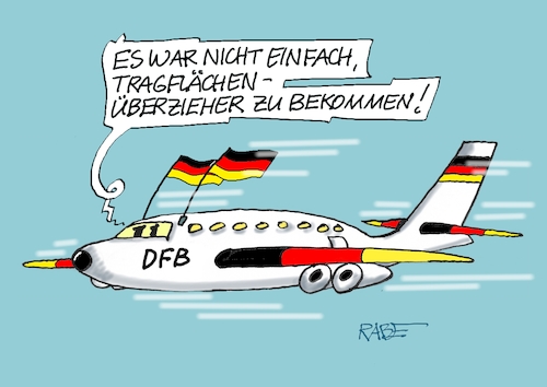 Cartoon: Überzieher (medium) by RABE tagged fußball,nagelsmann,spieler,wm,kader,usa,ball,sport,tor,spielfeld,schiedsrichter,videobeweis,rabe,ralf,böhme,cartoon,karikatur,pressezeichnung,farbcartoon,tagescartoon,hund,bundesliga,ballaballa,start,flieger,flugzeug,dfb,flugreise,fähnchen,tragfläche,seitenspiegel,seitenspiegelüberzieher,tragflächenüberzieher,fußball,nagelsmann,spieler,wm,kader,usa,ball,sport,tor,spielfeld,schiedsrichter,videobeweis,rabe,ralf,böhme,cartoon,karikatur,pressezeichnung,farbcartoon,tagescartoon,hund,bundesliga,ballaballa,start,flieger,flugzeug,dfb,flugreise,fähnchen,tragfläche,seitenspiegel,seitenspiegelüberzieher,tragflächenüberzieher