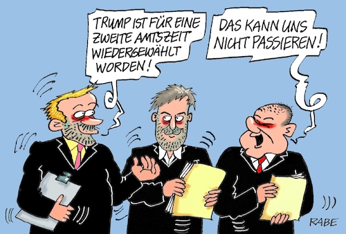 Cartoon: Wiederwahl (medium) by RABE tagged ampel,ampelregierung,rot,grün,gelb,fdp,spd,grüne,rabe,ralf,böhme,cartoon,karikatur,pressezeichnung,farbcartoon,tagescartoon,inflation,einkommen,rente,rentenpaket,bruch,streit,neuwahlen,wiederwahl,donald,trump,präsident,usa,ampel,ampelregierung,rot,grün,gelb,fdp,spd,grüne,rabe,ralf,böhme,cartoon,karikatur,pressezeichnung,farbcartoon,tagescartoon,inflation,einkommen,rente,rentenpaket,bruch,streit,neuwahlen,wiederwahl,donald,trump,präsident,usa