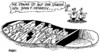 Cartoon: Berliner (small) by RABE tagged barack,obama,staatsbesuch,rede,brandenburger,tor,berlin,washington,usa,rabe,ralf,böhme,cartoon,karikatur,pressezeichnung,farbcartoon,kanzlerin,merkel,empfang,spähprogramm,prism,schuh,schuhabdruck,sohle