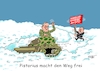 Cartoon: Freischaufeln (small) by RABE tagged ampel,ampelregierung,rot,grün,gelb,fdp,spd,grüne,rabe,ralf,böhme,cartoon,karikatur,pressezeichnung,farbcartoon,tagescartoon,inflation,einkommen,rente,rentenpaket,bruch,streit,neuwahlen,wahlkampf,vertrauensfrage,kanzlerkandidat,pistorius,panzer,schneepflug,transparent,schnee,winter