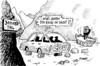 Cartoon: Jammertal (small) by RABE tagged cdu,bundesregierung,merkel,kanzlerin,röttgem,landtagswahl,nrw,jammer,jammertal,auto,geier,fdp,koalition,beliebtheitsskala,wahlniederlage,politbarometer,aasgeier