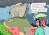 Cartoon: Land unter (small) by RABE tagged hochwasser,regen,starkregen,überflutung,hochwasserwarnung,wetterdienst,rabe,ralf,böhme,cartoon,karikatur,pressezeichnung,farbcaartoon,tagescartoon,arche,noha,sintflut