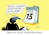 Cartoon: Unglücksrabe (small) by RABE tagged merz,kanzler,koalition,union,spd,klingbeil,cartoon,karikatur,pressezeichnung,farbcartoon,tagescartoon,bürokratie,verwaltung,beamte,modernisierung,monster,drachen,schwert,holzschwert,nägel,säge,freitag,dreizehnte,unglück,unglücksrabe,aberglaube,angst,vogel,kalender,abreisskalender