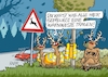 Cartoon: Warnwestenwechsel (small) by RABE tagged ampel,ampelregierung,rot,grün,gelb,fdp,spd,grüne,rabe,ralf,böhme,cartoon,karikatur,pressezeichnung,farbcartoon,tagescartoon,inflation,einkommen,rente,rentenpaket,bruch,streit,neuwahlen,wild,wildwechsel,klimawandel,warnweste,hirsch,reh,verkehrszeichen,pkw,autofahrer,herbst