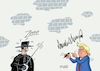 Cartoon: Zorro war hier (small) by RABE tagged donald,trump,kamala,harris,präsidentschaftswahl,usa,wahlkampf,joe,biden,rabe,ralf,böhme,cartoon,karikatur,pressezeichnung,farbcartoon,tagescartoon,mc,donalds,burger,dekret,signatur,unterschrift,marker,edding,faserstift,zorro,degen,säbel,schriftzug,mauer,gravur