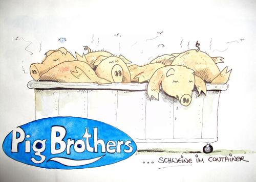 Cartoon: pig brother (medium) by erix tagged television