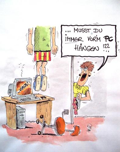 Cartoon: rumhängen (medium) by erix tagged computer