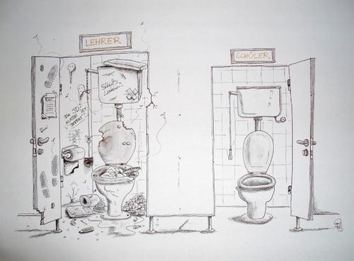 Cartoon: Schultoilette (medium) by erix tagged lehrer