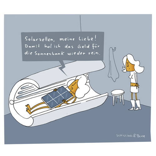 Cartoon: Investition (medium) by Schilling  Blum tagged sonnenbank,solar,investition