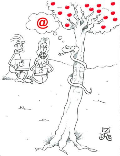 Cartoon: temptation (medium) by izidro tagged internet