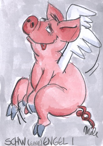 Cartoon: Schweinereien1 (medium) by mele tagged schweine,schweine,schwein,sau,tiere,tier,engel,sex,lust,natur