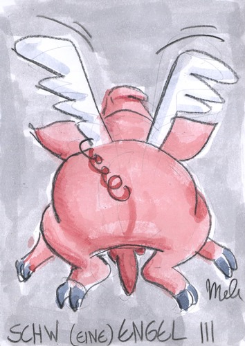 Cartoon: Schweinereien 3 (medium) by mele tagged schweine,schweine,schwein,sau,tiere,tier,engel,sex,lust,natur