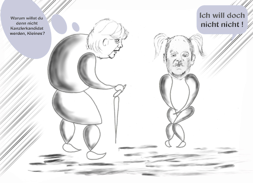 Cartoon: Scholz for chancellor candidate (medium) by menschenskindergarten tagged bundestagswahl,2017