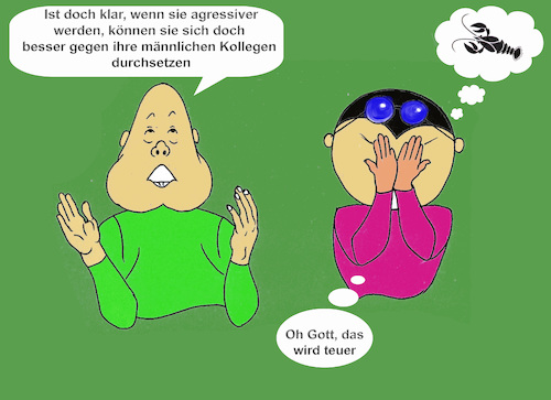 Cartoon: Quotenregelung ade (medium) by menschenskindergarten tagged quotenregelung,frauenquote,grüne,groko,spd,chancengleichheit