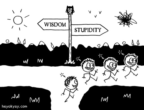 Cartoon: Choice (medium) by heyokyay tagged choice,stupidity,wisdom,stupid,ignorance,fork,funny,heyokyay