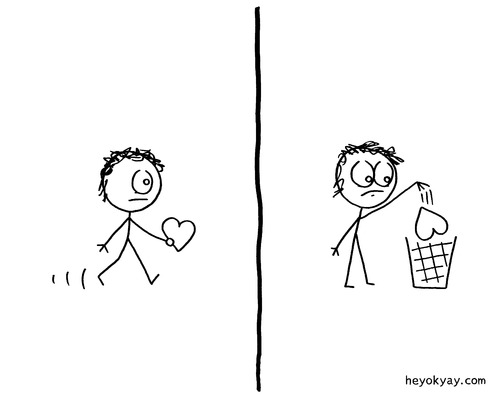 Cartoon: Heart trash (medium) by heyokyay tagged heart,trash,feelings,love,disappointment,garbage,heyokyay