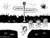 Cartoon: Choice (small) by heyokyay tagged choice,stupidity,wisdom,stupid,ignorance,fork,funny,heyokyay