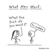 Cartoon: What Men Want (small) by heyokyay tagged cuddle,cuddling,men,women,cute,stickfigure,stickfigures,heyokyay