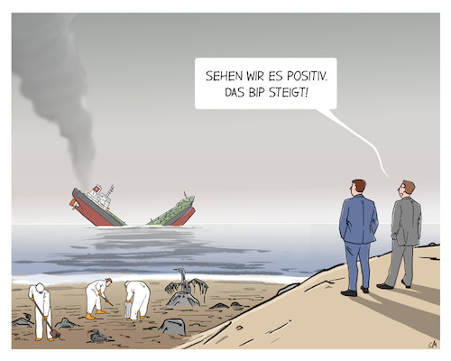 Cartoon: BIP (medium) by Cloud Science tagged bip,bruttoinlandsprodukt,wohlstand,wachstum,indikator,öltanker,katastrophe,unglück,umweltverschmutzung,externer,effekt,umwelt,nachhaltigkeit,bip,bruttoinlandsprodukt,wohlstand,wachstum,indikator,öltanker,katastrophe,unglück,umweltverschmutzung,externer,effekt,umwelt,nachhaltigkeit