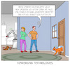 Cartoon: Converging Technologies (small) by Cloud Science tagged converging,technologies,technik,tech,technologie,zukunft,innovation,roboter,exponentiell,entwicklung,innovatiov,katze,kitchen,robot,füttern,rfid,iot,smart,vernetzung