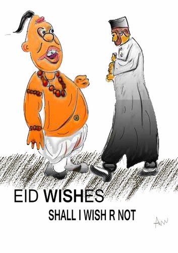 Cartoon: eid wishes (medium) by anupama tagged eid,wishes