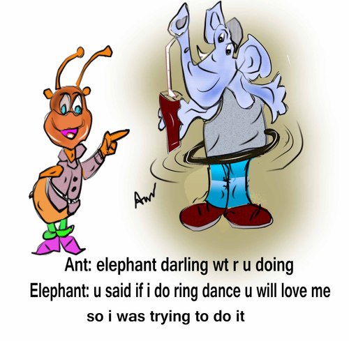 Cartoon: elephant love (medium) by anupama tagged elephant,love