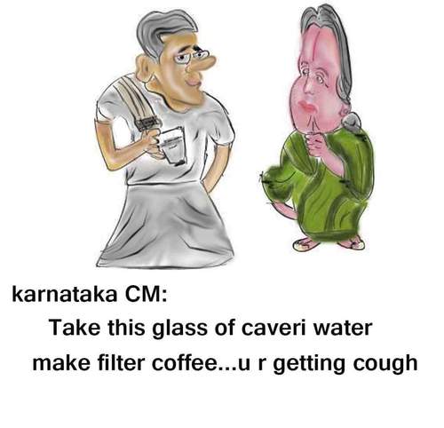Cartoon: Kaveri water issue (medium) by anupama tagged kaveri,water