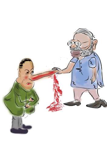 Cartoon: Surgical strikes (medium) by anupama tagged surgical,strikes