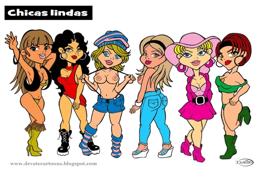 Cartoon: BEAUTY GIRLS COLOR (medium) by DeVaTe tagged beauty,girls,women,chicas,bonitas,lindas,sexies