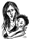 Cartoon: Mother and son (small) by DeVaTe tagged peruvian,mother,son,madre,maternidad,pobreza,poor,indian