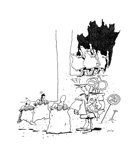 Cartoon: Terror (medium) by stip tagged officer,vanraemdonck,boechout,terror
