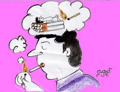 Cartoon: smoking (medium) by nagrajcartoonist1234 tagged smoking,kills