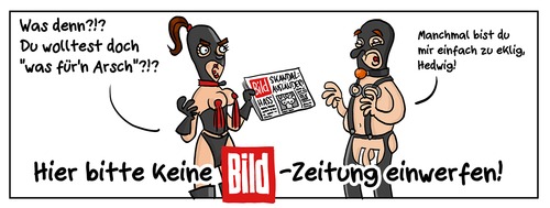 Cartoon: Keine BILD für mich! (medium) by Schoolpeppers tagged bild,zeitung,protest
