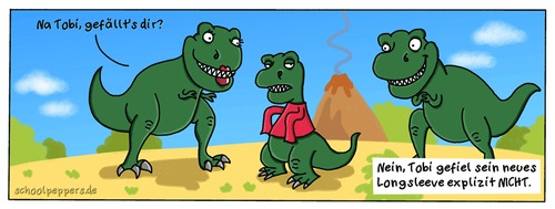 Cartoon: Schoolpeppers 175 (medium) by Schoolpeppers tagged dinosaurier,mode,tyrannosaurus,rex